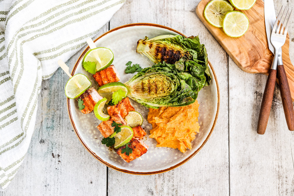 Gegrilde Zalm Spies